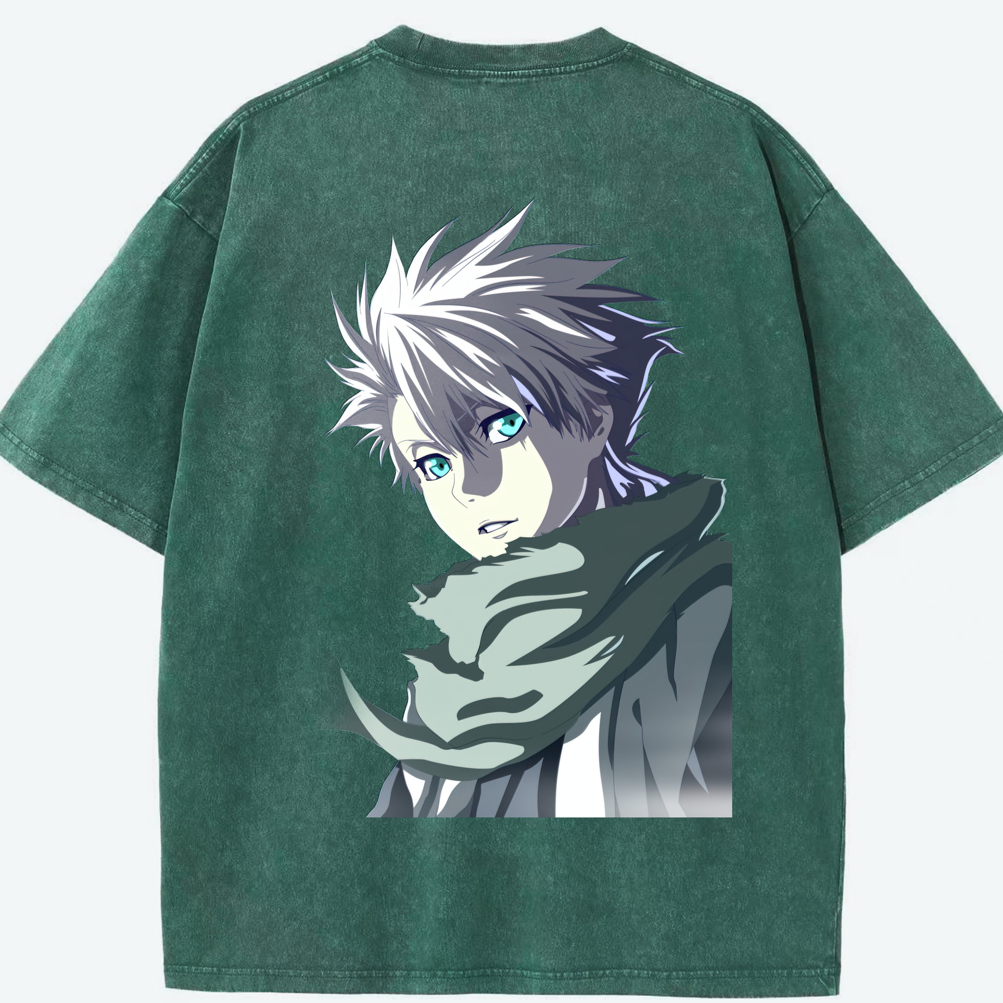 （画像用） ブリーチ 日番谷冬獅郎（ひつがや とうしろう） BLEACH Hitsugaya Toushirou 綿100% ヴィンテージ風 半袖Tシャツ（背面プリント）